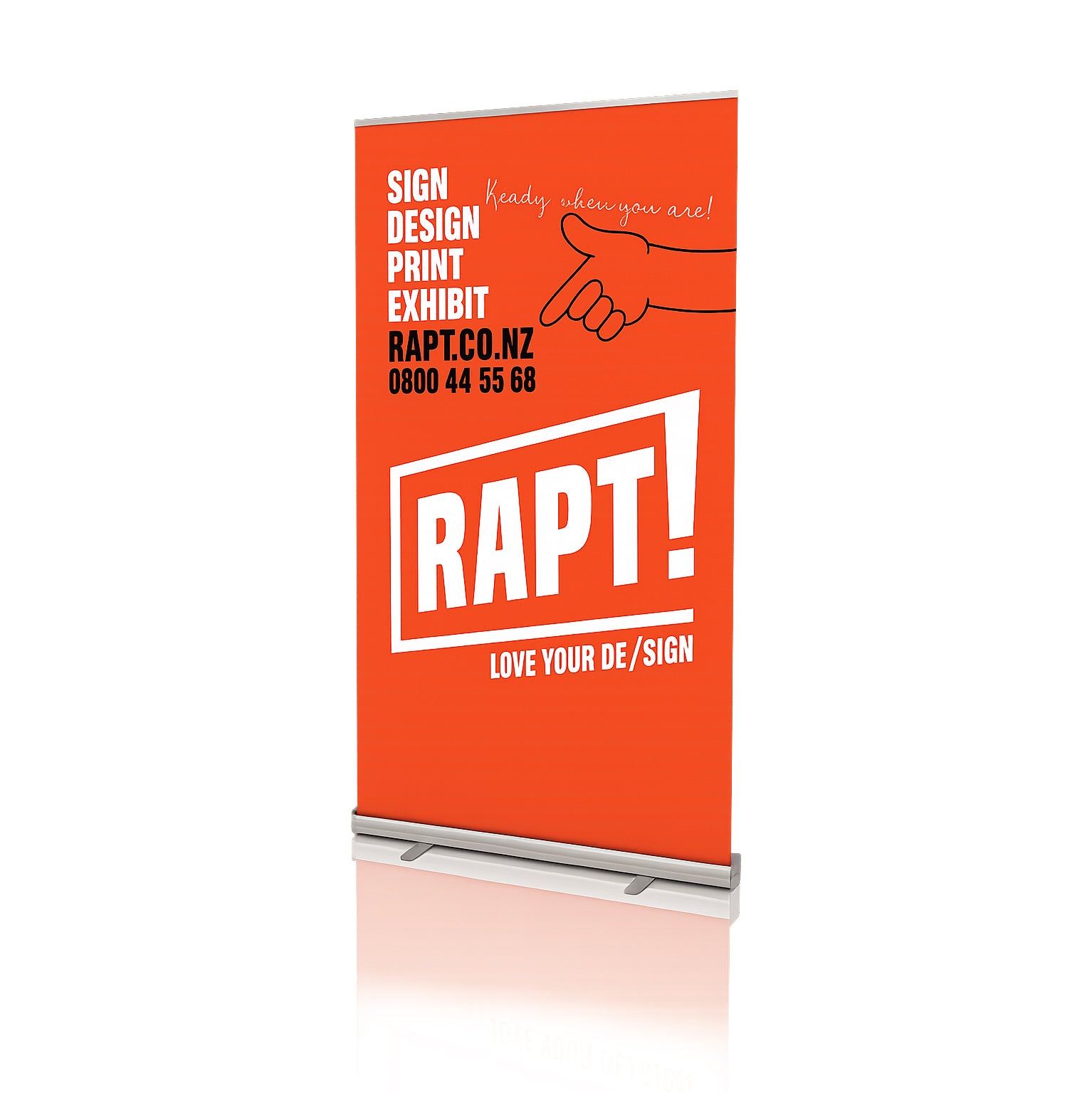 Durable pull up banner display measuring 1000mm x 2000mm, printed on high-quality rip-free media with black carry bag included