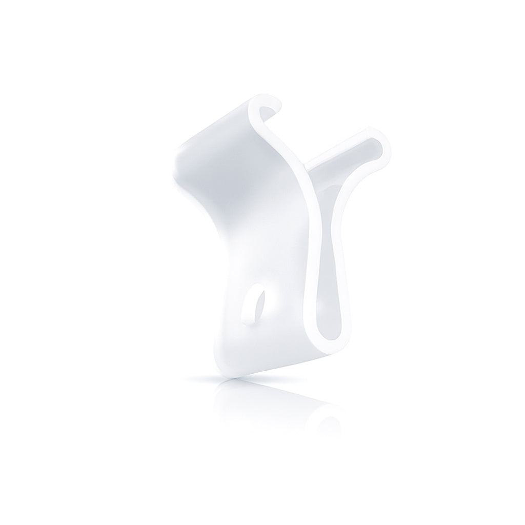 Pack of 10 clear plastic ceiling grid clips for hanging signs or displays from suspended ceilings, holds up to 3kg
