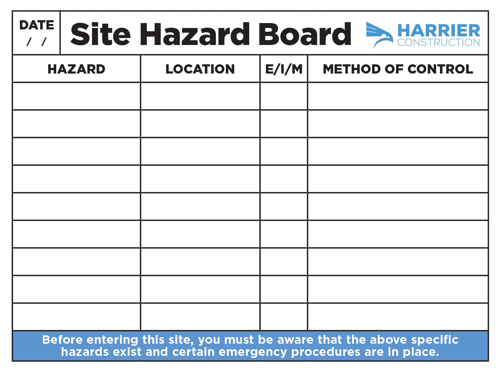 Site Hazard Board 1200 x 800mm