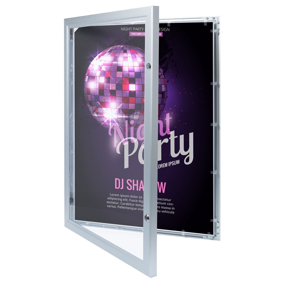 Lockable Picture Frame Poster Frames - Lockable Outdoor A0 Size Silver